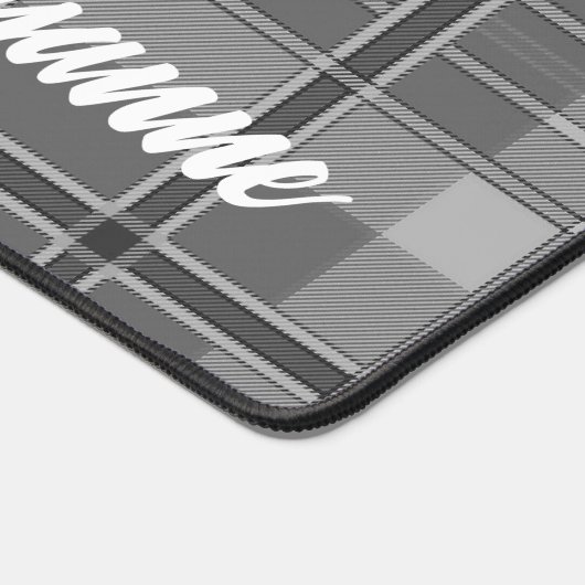 プレイドとレースの黒と白かわいい デスクマット (コーナー)