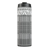 プレイドとレース白黒グレイガーリーかわいい タンブラー (正面)