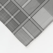 プレイドとレース白黒グレイガーリーかわいい フリースブランケット (角)