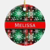 プレイドと雪の結晶クリスマスパターン名 セラミックオーナメント (裏面)