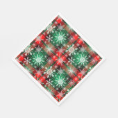 プレイドと雪の結晶クリスマスパターン1 スタンダードランチョンナプキン (角)