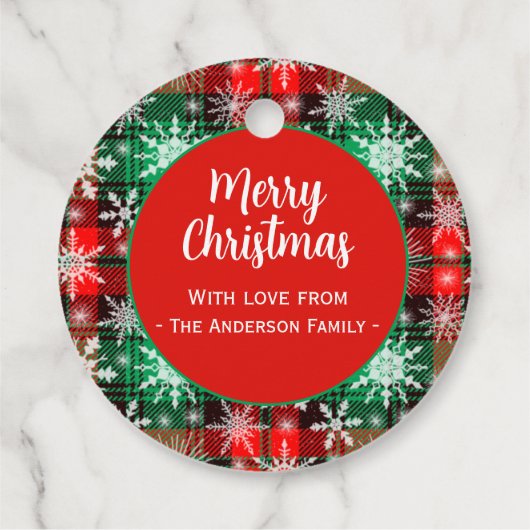 プレイドと雪の結晶クリスマスパターン1 フェイバータグ (裏面)