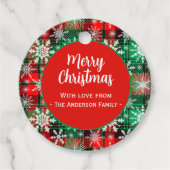 プレイドと雪の結晶クリスマスパターン1 フェイバータグ (正面)