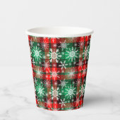 プレイドと雪の結晶クリスマスパターン1 紙コップ (正面)