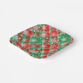 プレイドと雪の結晶クリスマスパターン2 ペーパープレート (傾斜あり)