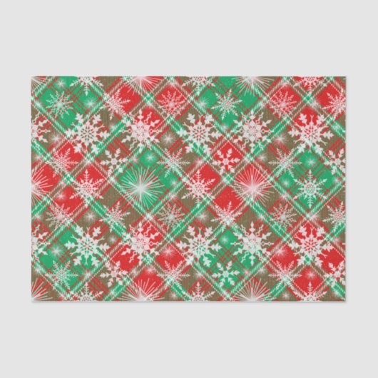 プレイドと雪の結晶クリスマスパターン2 薄葉紙 (正面)