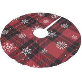 プレイドと雪 ブラッシュドポリエステルツリースカート