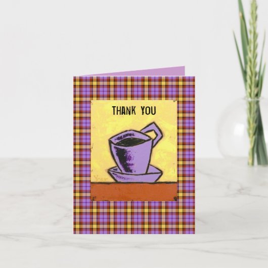 プレイドにコーヒーカップを載せてくれてありがとう サンキューカード (正面)