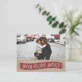 プレイドの冬のマフラー ホリデー ポストカード - レンガ (スタンド正面)