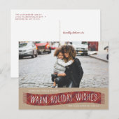 プレイドの冬のマフラー ホリデー ポストカード - レンガ (正面/裏面)