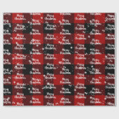 プレイドの雪の上のメリークリスマス文字 ラッピングペーパー (フラット)