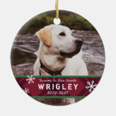 プレイドアンドスノーフレークスペットメモリアルオーナメント セラミックオーナメント (裏面)