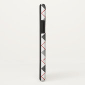 プレイドアーガイルレッドグレーシルバーカスタムモノグラム Case-Mate iPhoneケース (裏面/右)