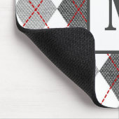 プレイドアーガイルレッドグレーシルバーモノグラム マウスパッド (コーナー)