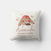 プレイドウィンターウェアベビー子供部屋誕生統計 クッション (正面)