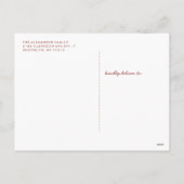 プレイドウィンタースカーフホリディポストカード – ブリック シーズンポストカード (裏面)