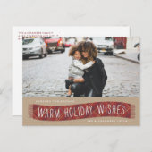 プレイドウィンタースカーフホリディポストカード – ブリック シーズンポストカード (正面/裏面)