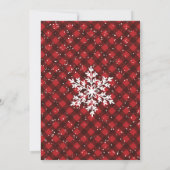プレイドウィンタースノーフレークベビーシャワー招待状 招待状 (裏面)