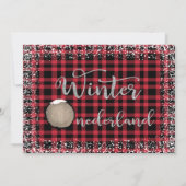 プレイドウィンターワンダーランドウッドランドアニマルズ誕生日 招待状 (裏面)