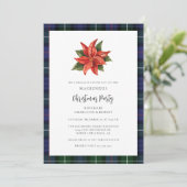 プレイドウォーターカラーエレガントクリスマスパーティータータンチェック 招待状 (スタンド正面)