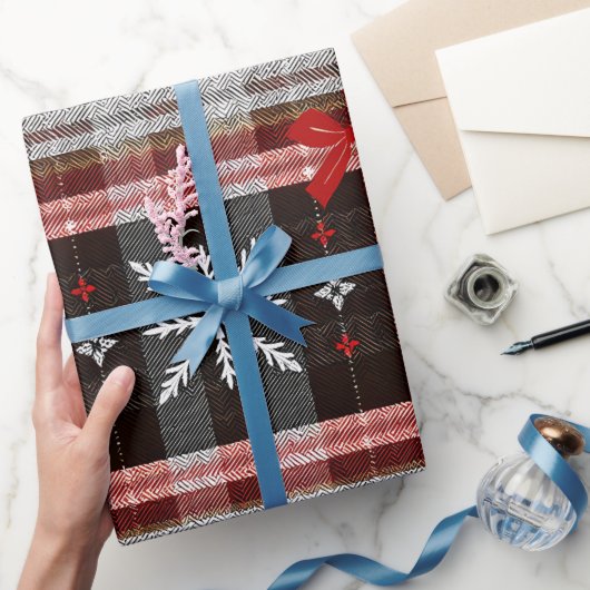プレイドエレガントクリスマスパターン ラッピングペーパー (ギフト)