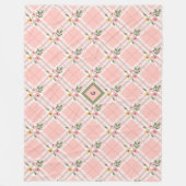 プレイドエレガント花びらモノグラム フリースブランケット (正面)