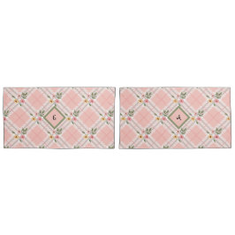 プレイドエレガント花びらモノグラム 枕カバー