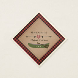 プレイドカヌー+ハート(矢印素朴付き結婚) スタンダードカクテルナプキン