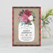 プレイドカントリーメイソンジャーブライダルシャワー招待 招待状 (スタンド正面)