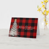 プレイドカードの白いクリスマスツリー カード (黄色い花)