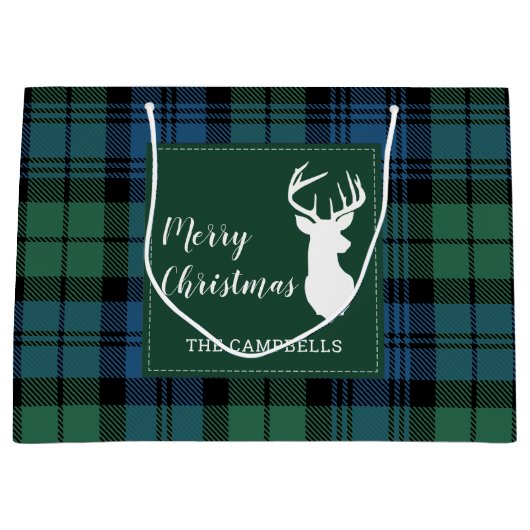 プレイドキャ素朴ンベルタータンチェック ラージペーパーバッグ (正面)