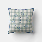 プレイドギンガムカントリーファームハウスモノグラム クッション (裏面)