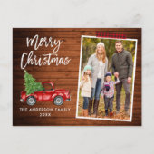 プレイドクラフトテープブラシスクリプトトラックウッドクリスマス ポストカード (正面)