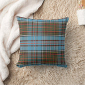 プレイドクランアンダーソン空ブルーブラウンチェックタータンチェック クッション (ブランケット)