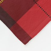 プレイドクランウォーレススコットランドタータンチェックレッドブラックチェック フリースブランケット (角)