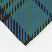 プレイドクランキャンベルタータンチェックグリーンブルーブラックチェック フリースブランケット (角)