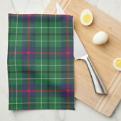 プレイドクランドンカンタータンチェックパターングリーンブラック キッチンタオル (四つ折り)