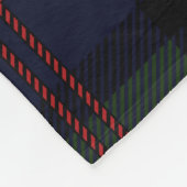 プレイドクランマルコムタータンチェックブラックパープルパターン フリースブランケット (角)