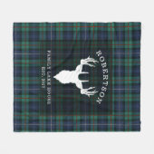 プレイドクランロバートソンタータンチェックファミリーレイクハウス フリースブランケット (正面(横))