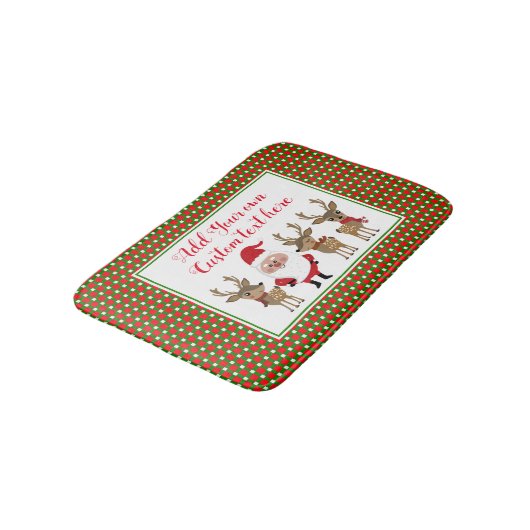 プレイドクリスマスカスタムタイポグラフィサンタクロース バスマット (アングル)