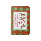 プレイドクリスマスカスタムタイポグラフィサンタクロース バスマット (正面縦)