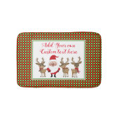 プレイドクリスマスカスタムタイポグラフィサンタクロース バスマット (正面)
