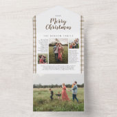 プレイドクリスマスジャーナルBrown 4フォトホリデー オールインワン招待状 (内側)
