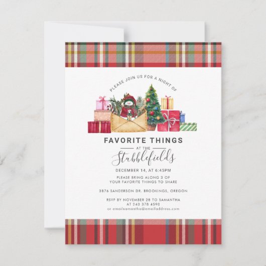 プレイドクリスマスツお気に入りのリーズホリデーパーティー 招待状 (正面)