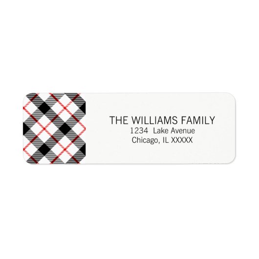 プレイドクリスマスハッピーホリデイ差出人住所ラベル ラベル (正面)