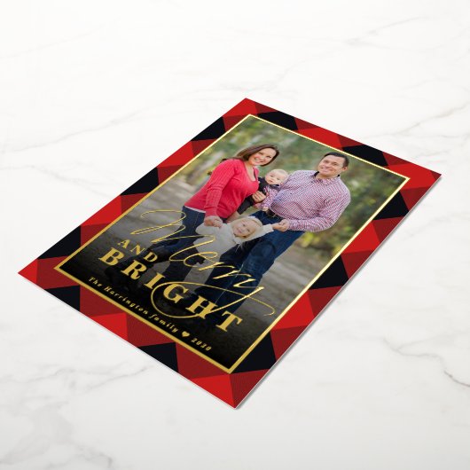 プレイドクリスマスフォト金ゴールド 箔シーズンカード (回転した状態)