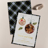 プレイドクリスマスペット写真ゴードンタータンチェック金ゴールド 箔シーズンカード