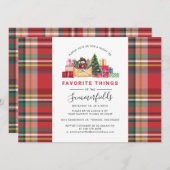 プレイドクリスマスホリデーお気に入りのズパーティー 招待状 (正面/裏面)