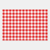 プレイドクリスマスホリデー白黒レッドグリーン ラッピングペーパーシート (正面3)