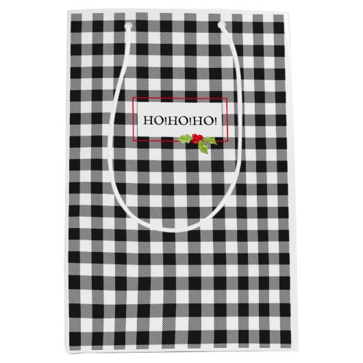 プレイドクリスマスホリーホホホホホホリデイ応援 ミディアムペーパーバッグ (正面)